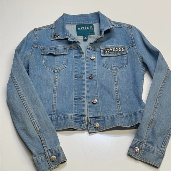 BITTEN Womens Small Blue Jean Jacket - Picture 1 of 5
